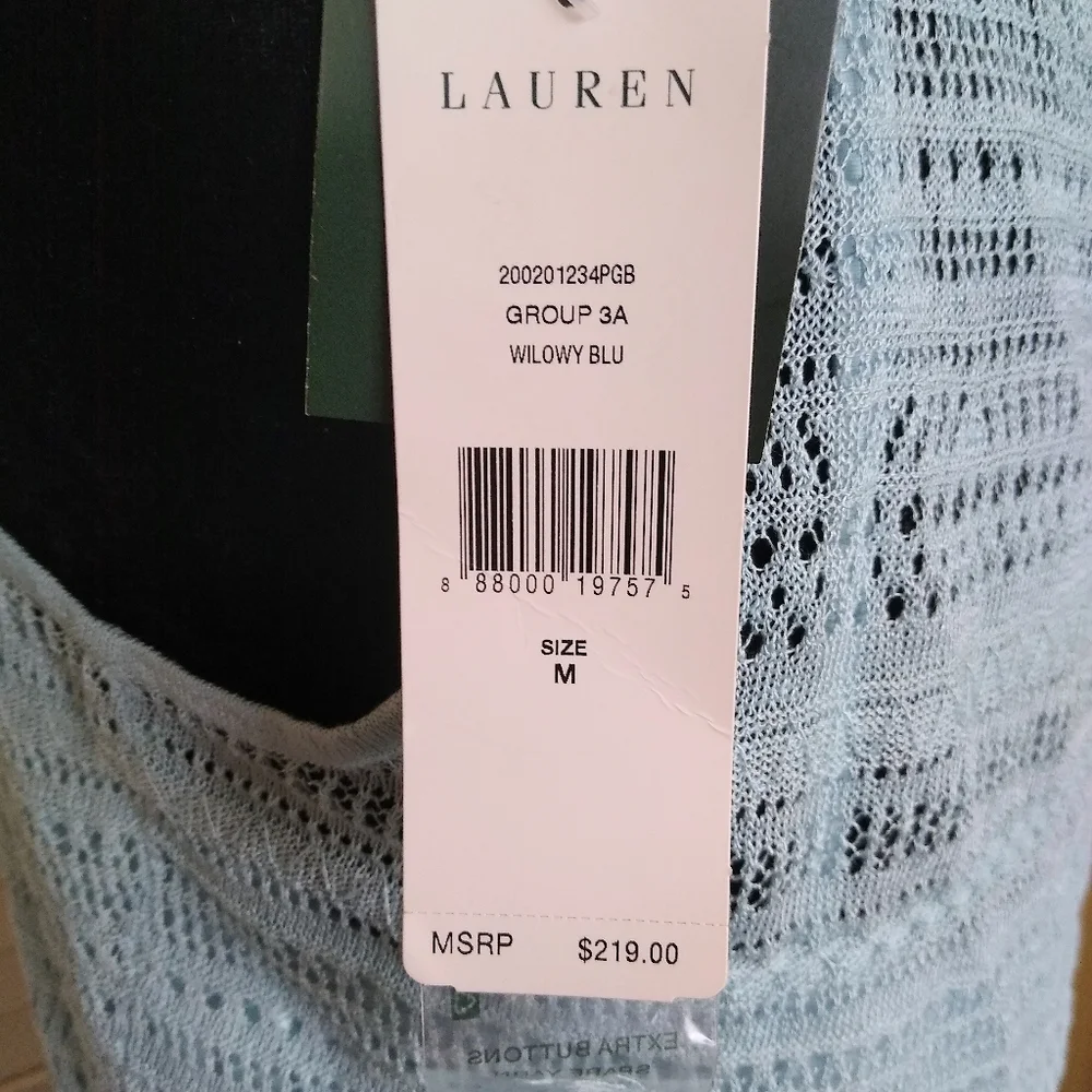 NWT Ralph Lauren Willow Blue Sleeveless Knit Midi Dress Size M MSRP $219 - Picture 10 of 12